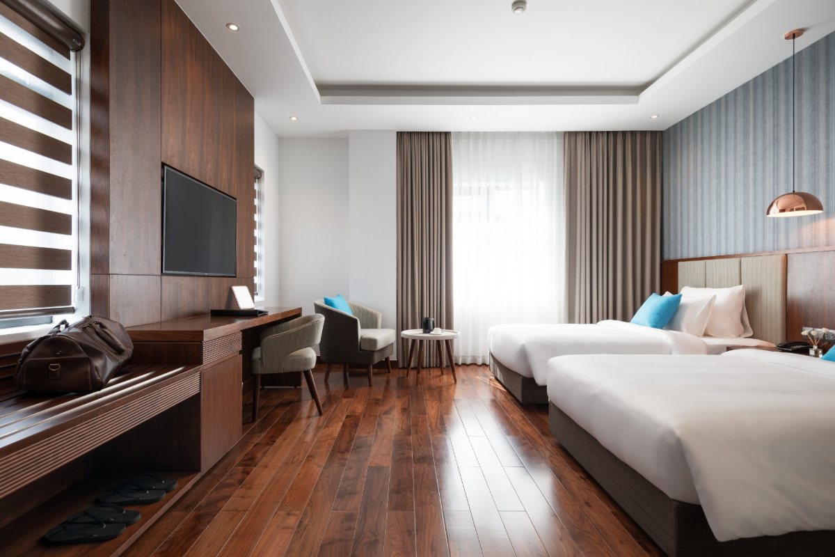 Deluxe Twin room interior at D'Lecia Ha Long