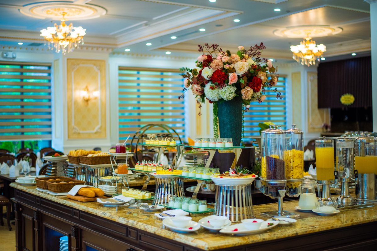 Breakfast buffet at Dragon Legend Hotel