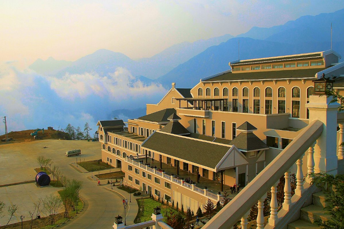 Hoang Lien cable car departure station for Fansipan in Sapa, home of Sharia halal restaurant