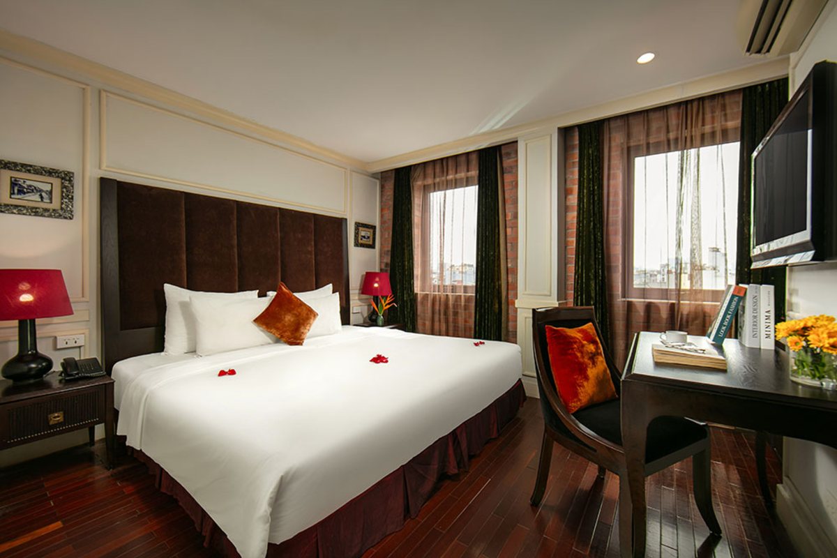 Bed in the Deluxe City View Room