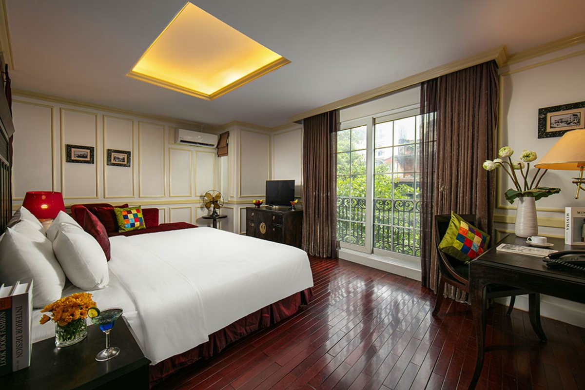 Suite City View bedroom at Hanoi Boutique Hotel & Spa