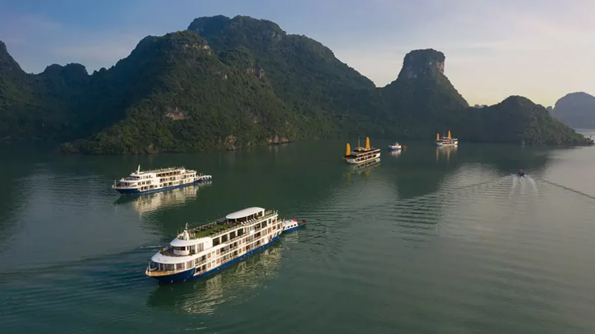 The two Mon Cheri Cruises sister ships in Halong Bay