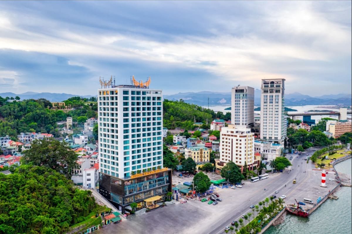 Aerial view of Muong Thanh Grand Bai Chay and Bai Chay