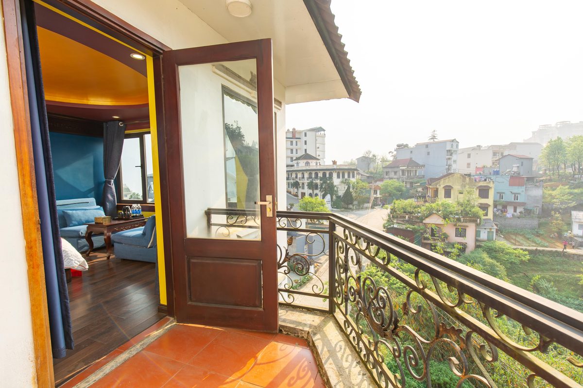 Balcony view over Sapa town from Sapa House Hotel