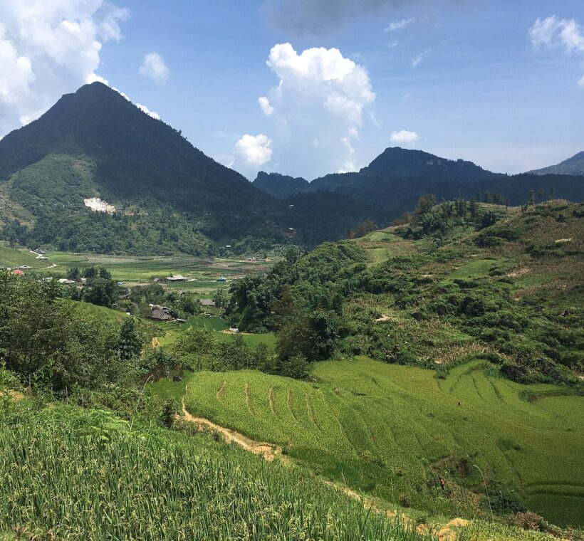 Rice terraces and mountains around Ta Phin village, Sapa
