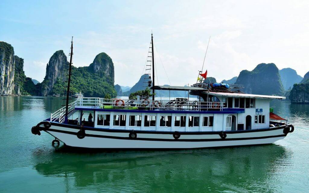 Traditional Junk Boat in Halong Bay